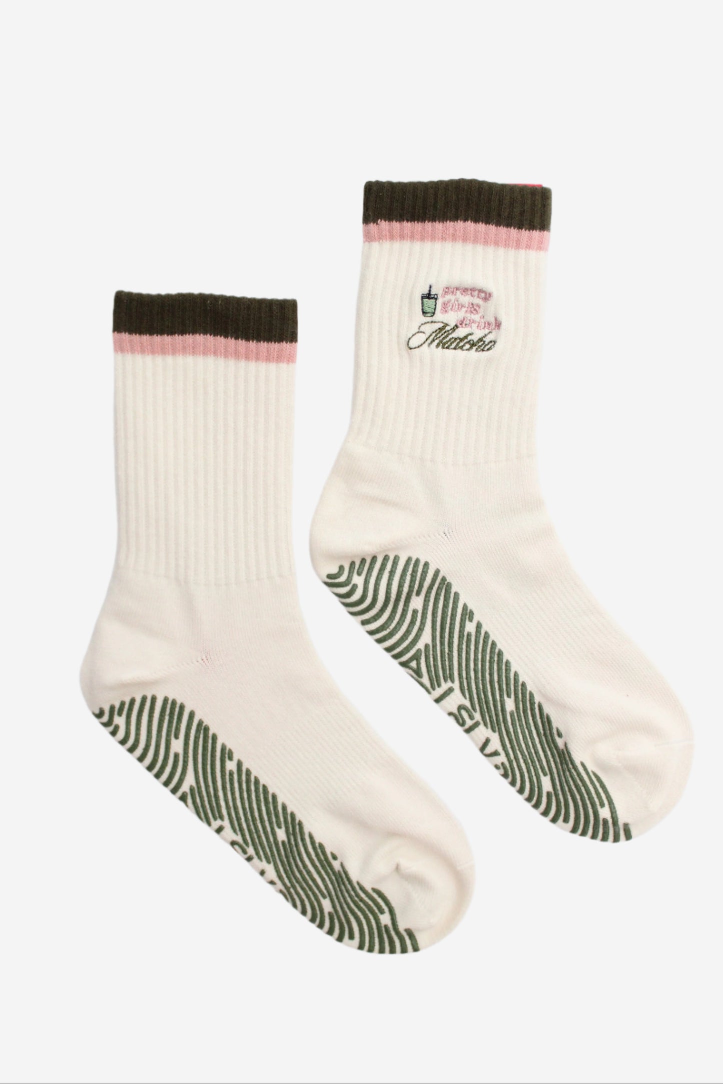 Pair of socks with text and design