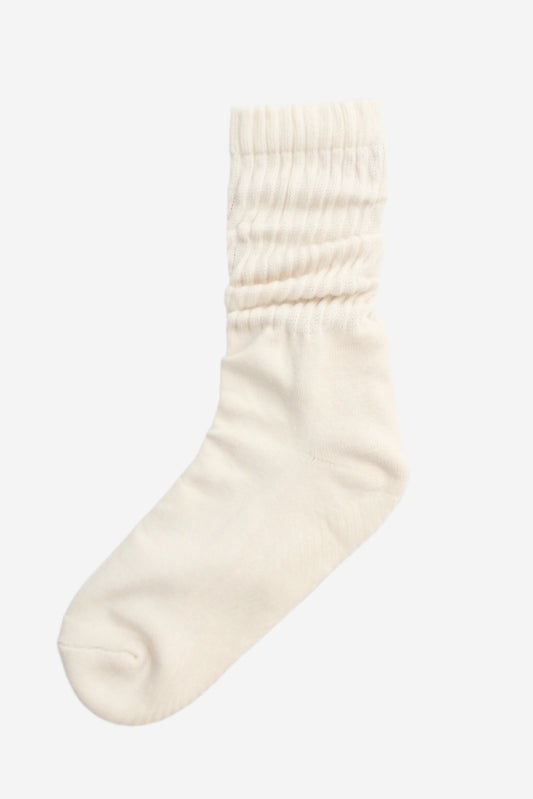 Ivory slouch knit sock