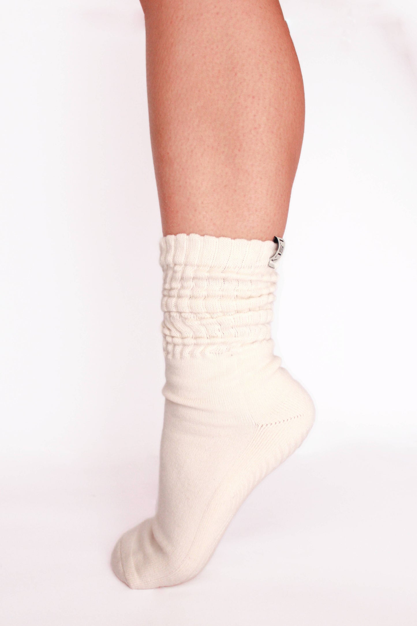 White sock on a white background