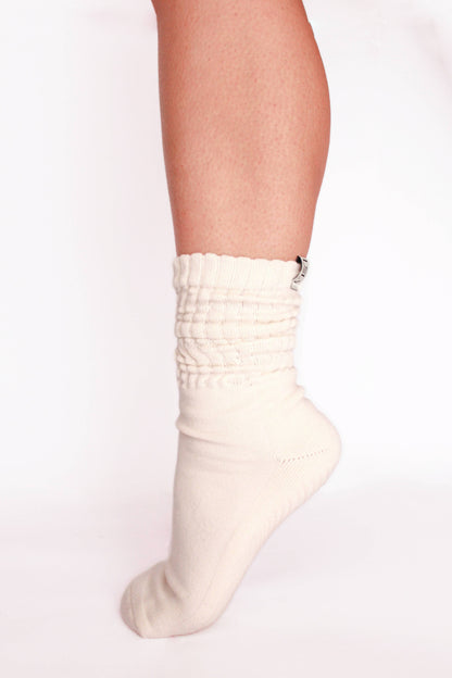 White sock on a white background
